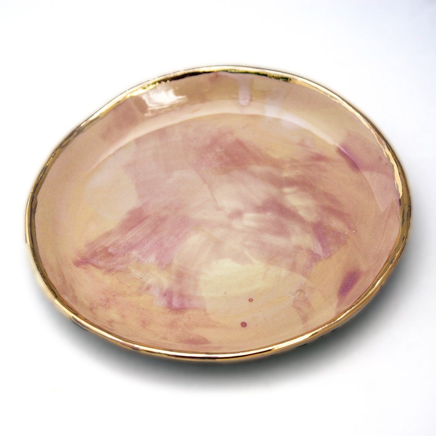 Citi Rustique Plates — Conch Pink + 24K Gold Rim