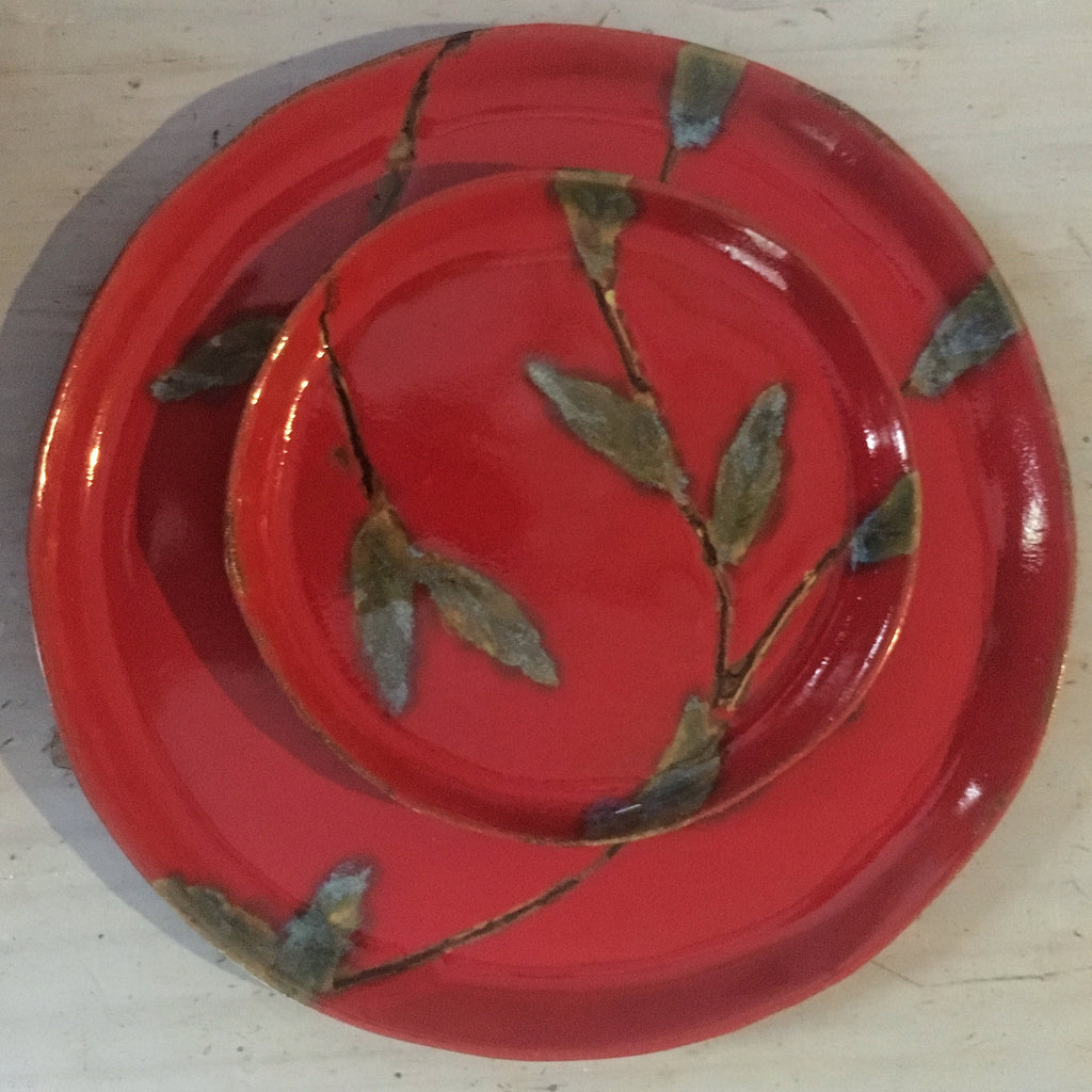 Cherry Plates - Leaf